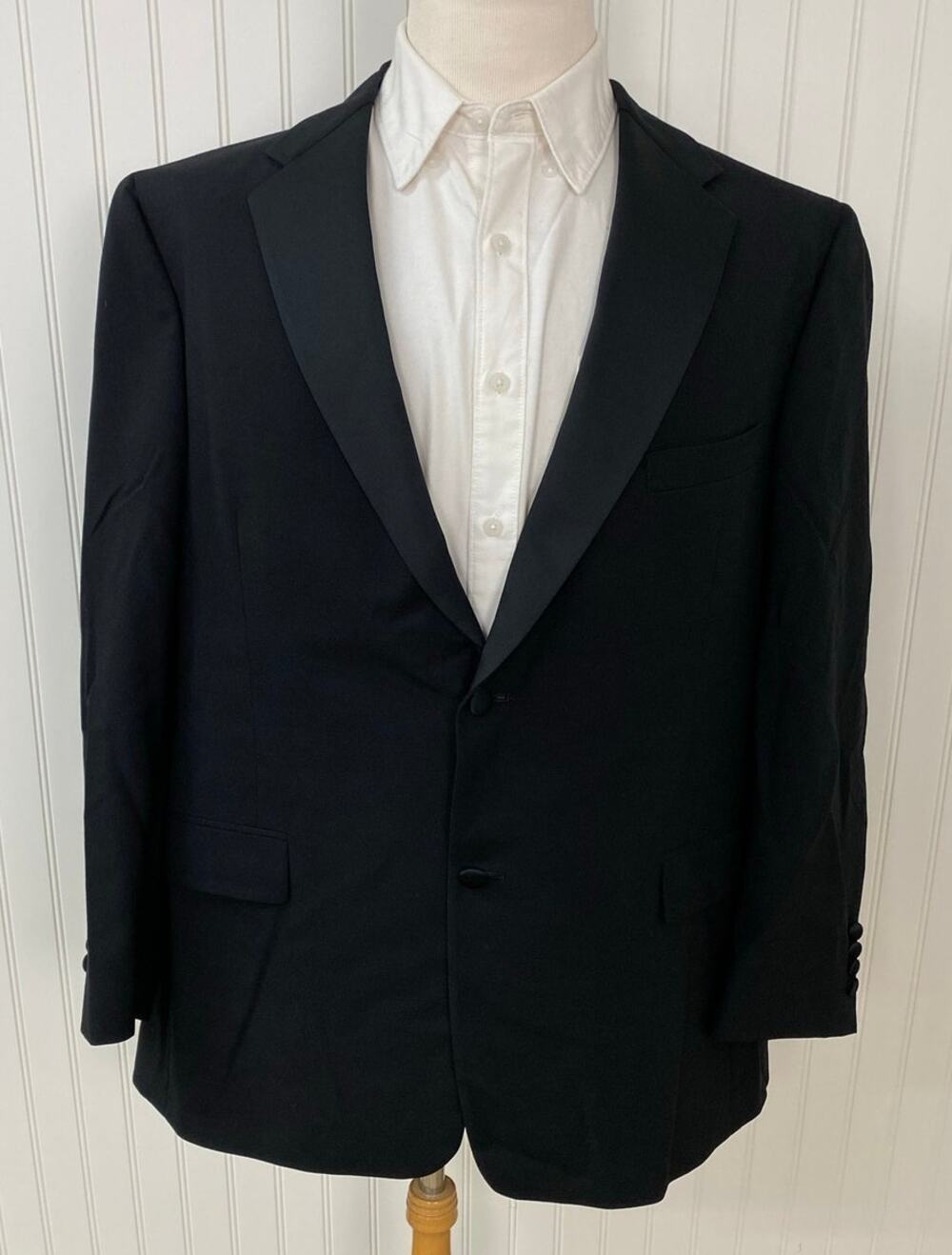 VTG Men Tommy Hilfiger USA 2-button notch lapel formal tuxedo suit jacket 46R